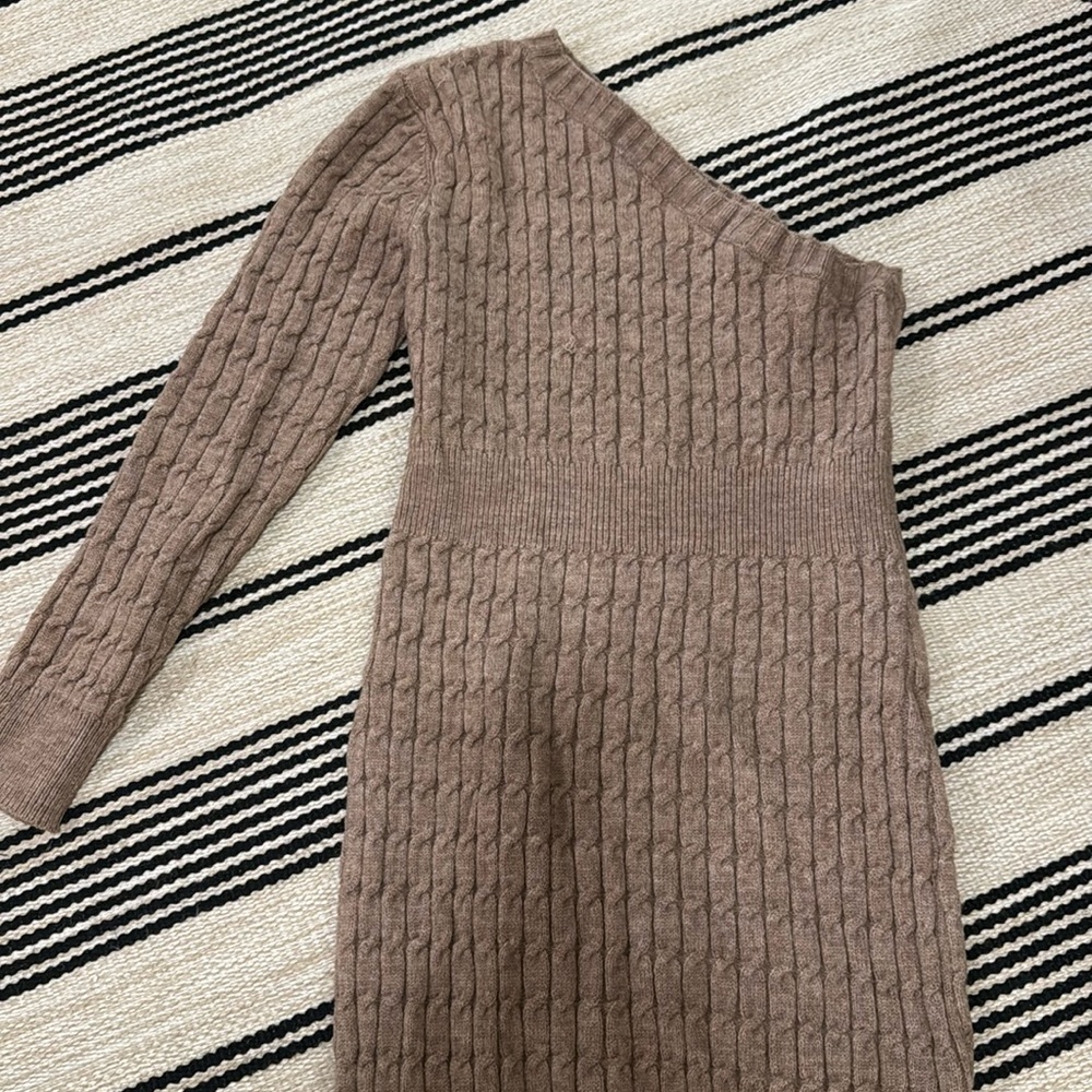 One shoulder sweater dress